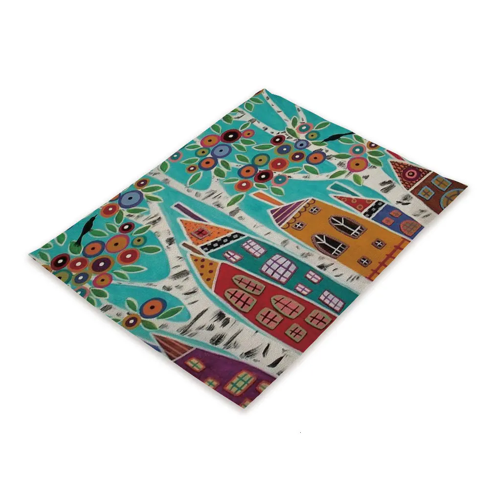 Nordic Kitchen Table Mats Flower American Placemats Cup Coaster Rectangle Kitchen Placemat Doily Manteles Individuales De Mesa