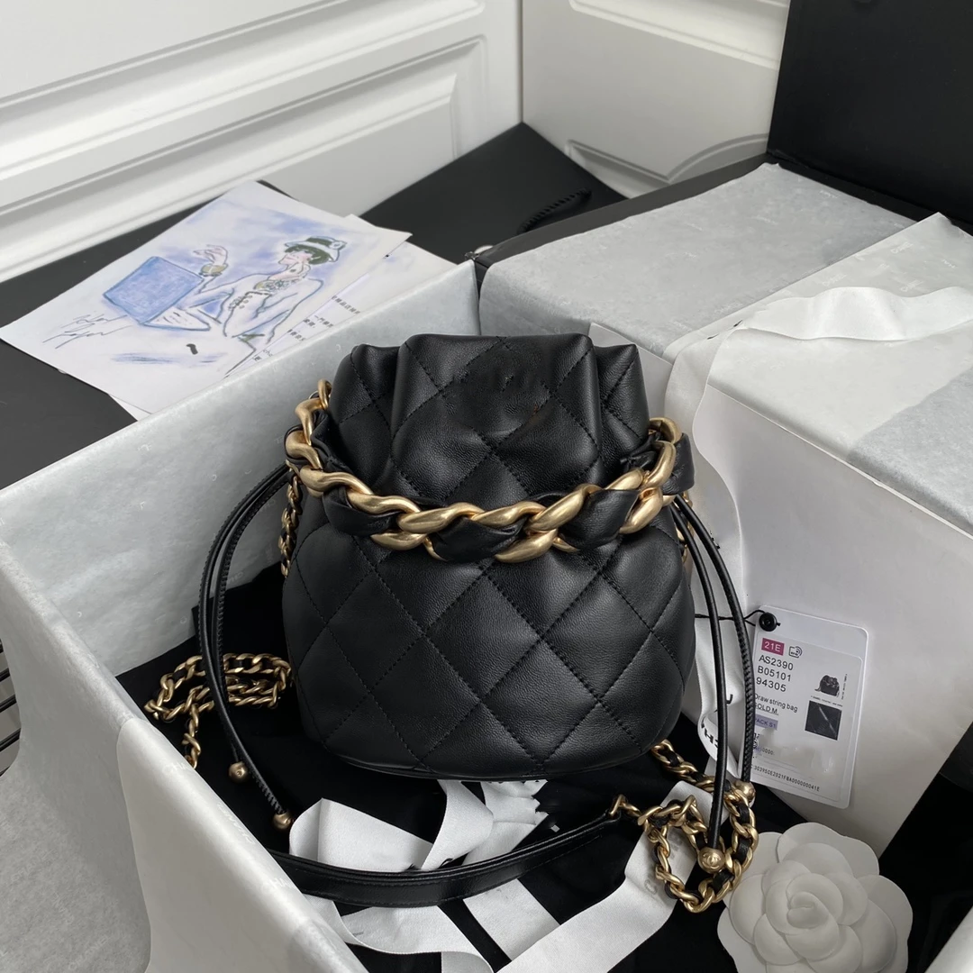 

luxury designer Bucket bag genuine leather bags for women high quality luxury Printed Bucket