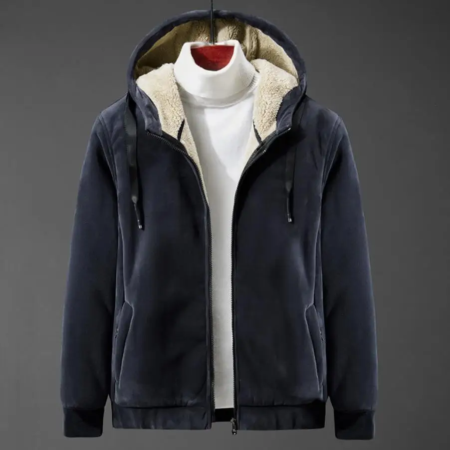 2021 New 5XL 6XL 7XL Winter Jackets Men Autumn Winter Add Fur Warm Outwear Mens Coats Casual Solid Color Hoodies Jackets