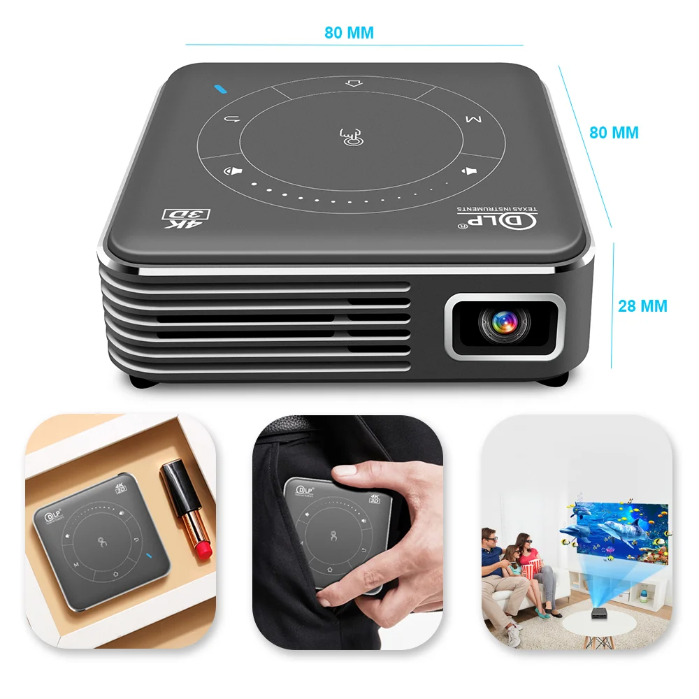 Touyinger D021 Android 9 0 поддержка 4K мини-проектор 3D HD портативный микро WIFI Bluetooth DLP