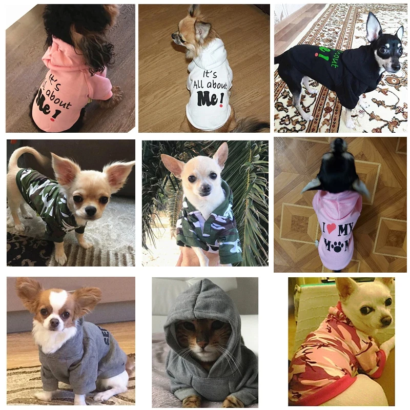 Модные толстовки для собак кошек домашних животных маленьких и средних одежда