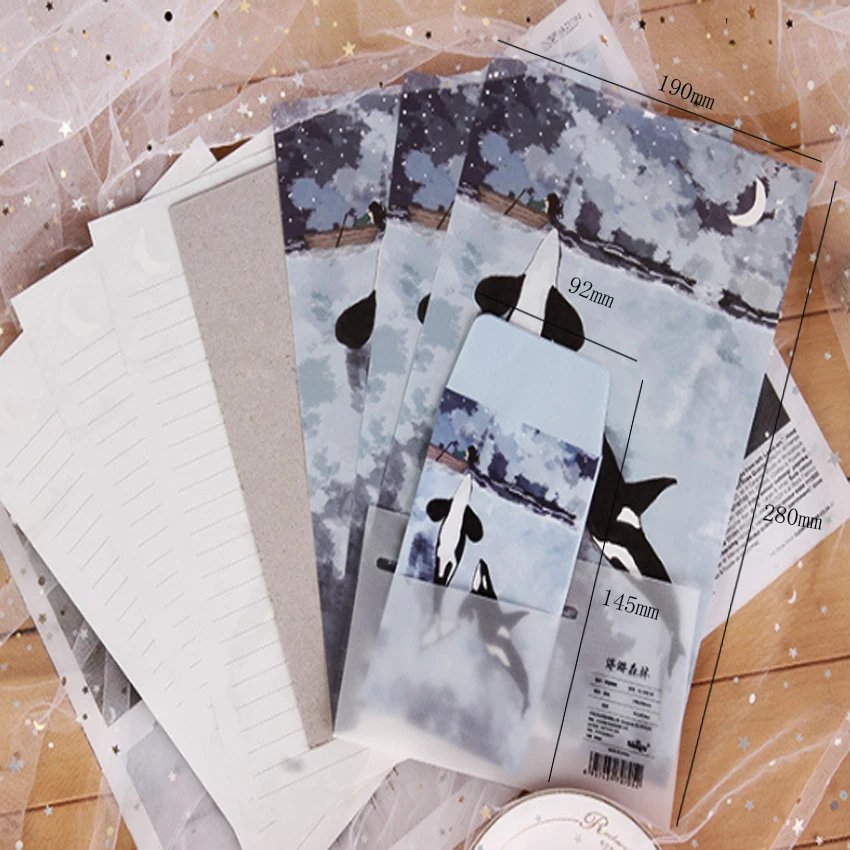 

1Pack/lot Lovely Floating Forest Sea Elves Envelope Set Paper DIY Multifunction Envelope Set Wedding Invitation