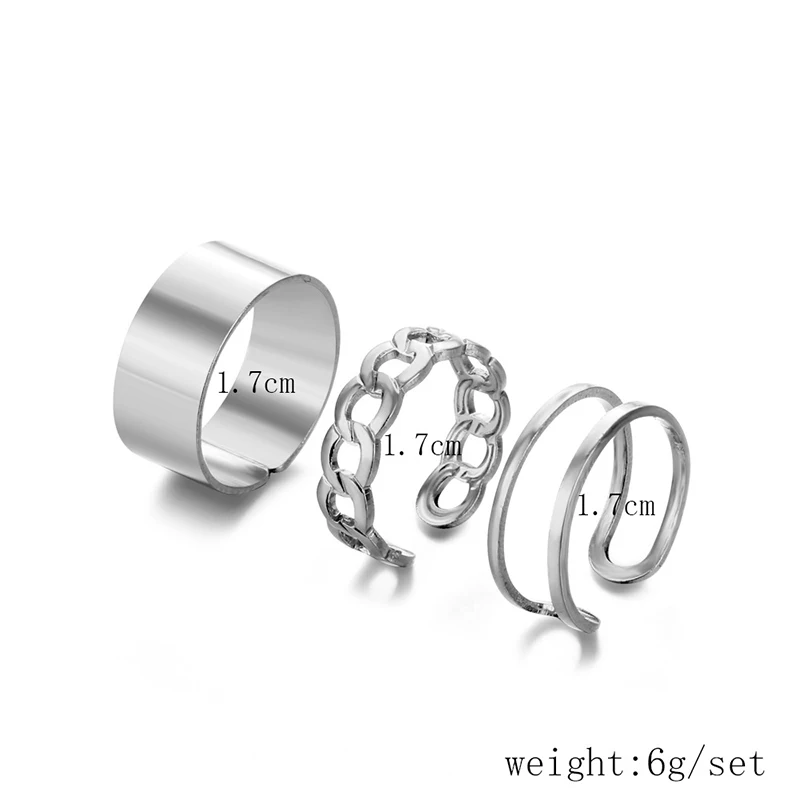 

Fashion Luxurious Silver Color Gold Color 3pcs Ring for Women Anniversary Engagement Party Jewelry Gift