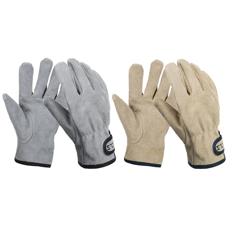 

Two Layers Leather Outdoor BBQ Gloves Fire Heat Resistant Kitchen Cooking Oven Mitts Anti Slip Hard Wearing Clamping Glove