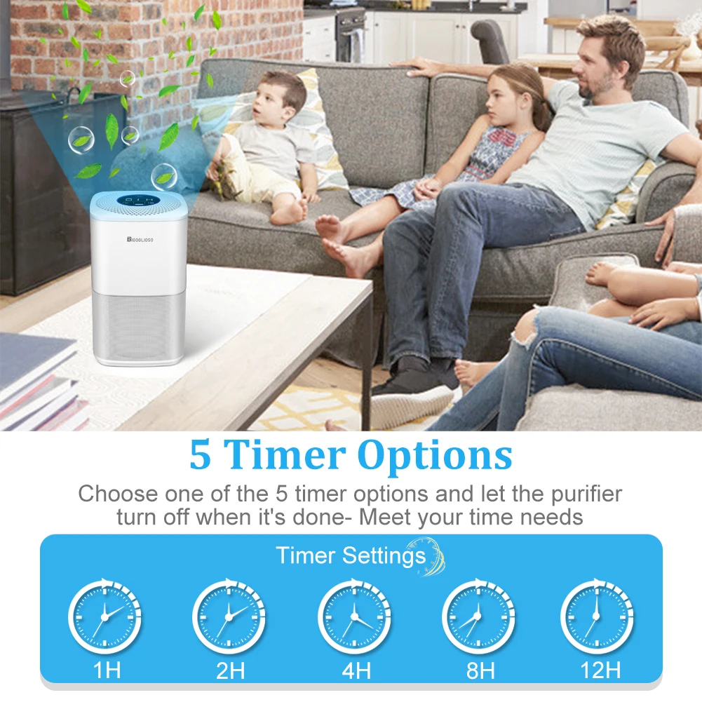 

Air Purifier for Home with Hepa Filter Air Purifiers Car Air Cleaner Home Air Filter Cleaner Room Deodoriser Pet Odor Eliminator