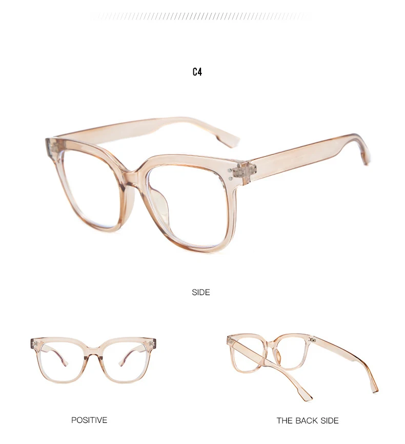 WHO CUTIE Anti Blue Light Blocking Computer Glasses Women Men Brand Design Rivet Square Frame Optical Lens Eyeglasses S131