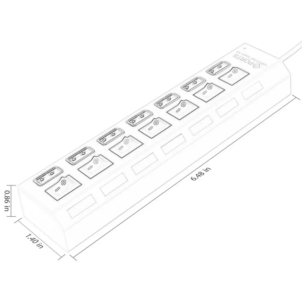 Usb Высокоскоростной 7 портовый концентратор независимый переключатель Hub7 Bit