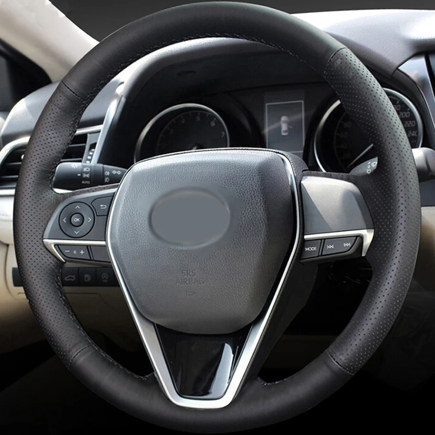 Черная искусственная кожа DIY чехол рулевого колеса автомобиля для Toyota Avalon Camry 2018