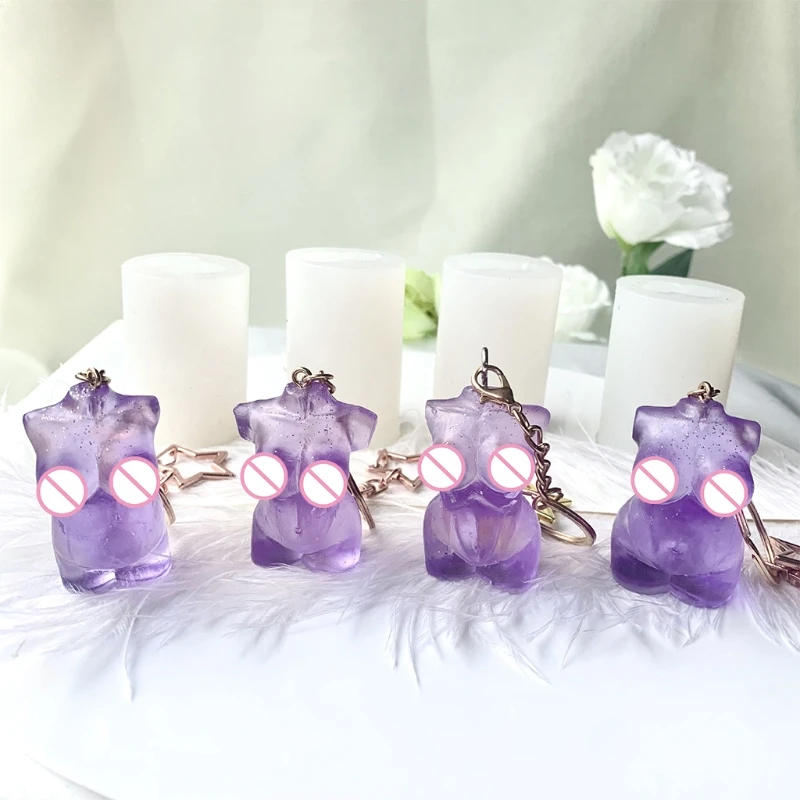 

3D Female Model Keychain Epoxy Resin Mold Pendant Casting Silicone Mould DIY Crafts Jewelry Home Decorations Casting Tools X7YA