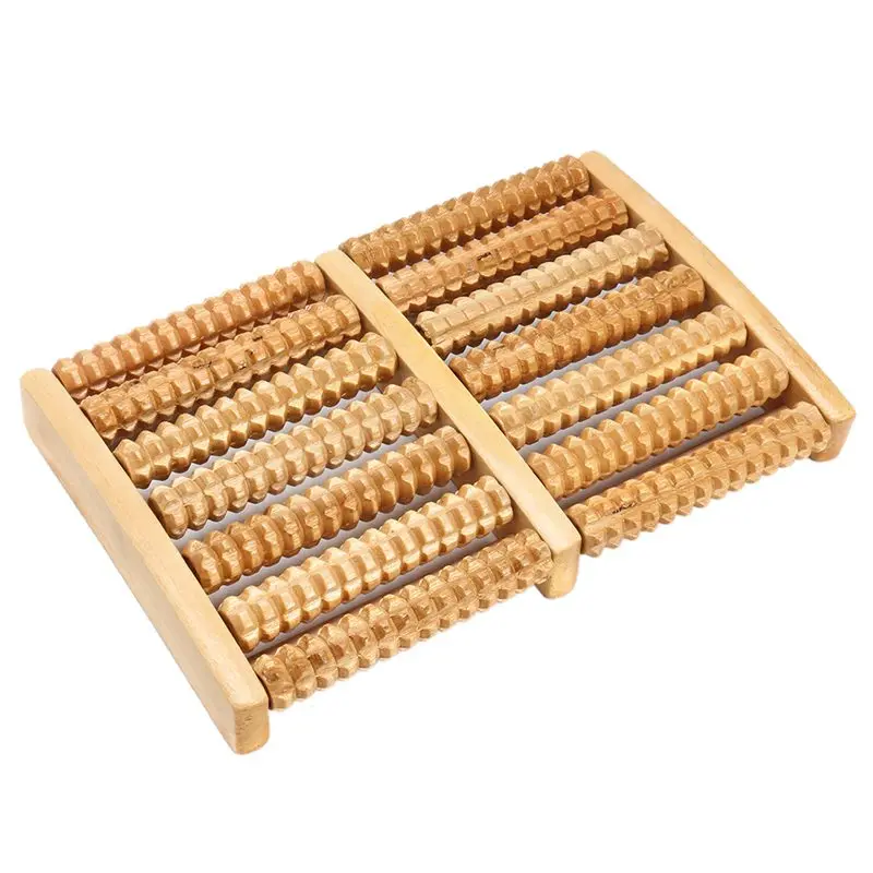 

Wooden Foot Roller Wood Care Massage Reflexology Relax Relief Massage, 7 Rows (Big Size&Two Feet)