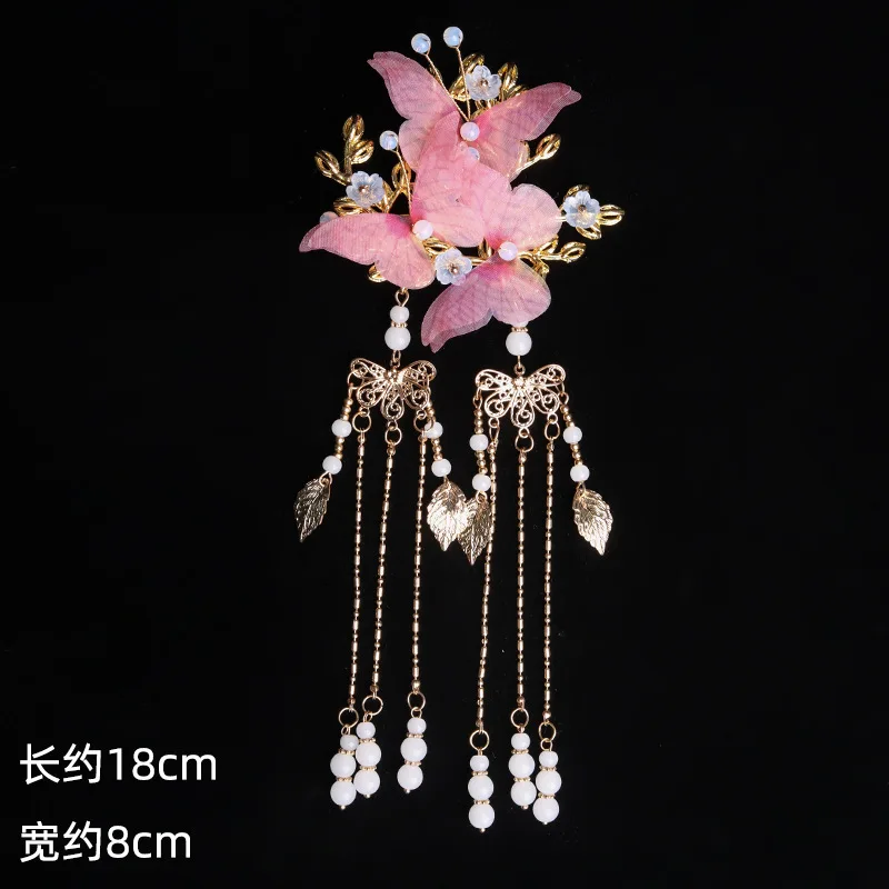 Super Fairy Butterfly Hair Clip Antique Accessories Girl Fringe Headgear Pair | Украшения и аксессуары
