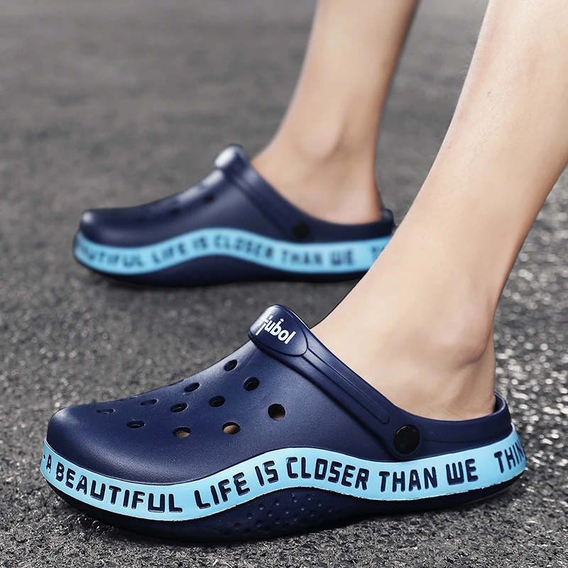 

2021 Latest Men's Fashion Sandals Outdoor Casual Popular Slippers Men Thick-soled Hollow Hole Shoes Men Shoes Zapatos De Hombre