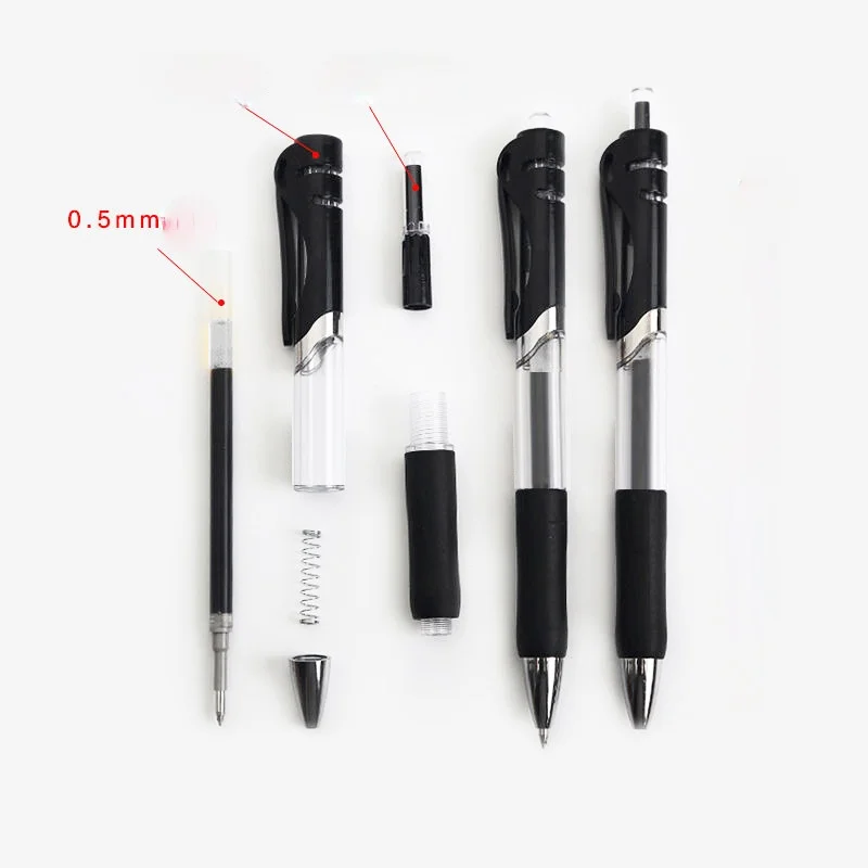 

Retractable Gel Pen Set 0.5mm Large Capacity Gel Pen Replaceable Refills Rod School Office Supplies