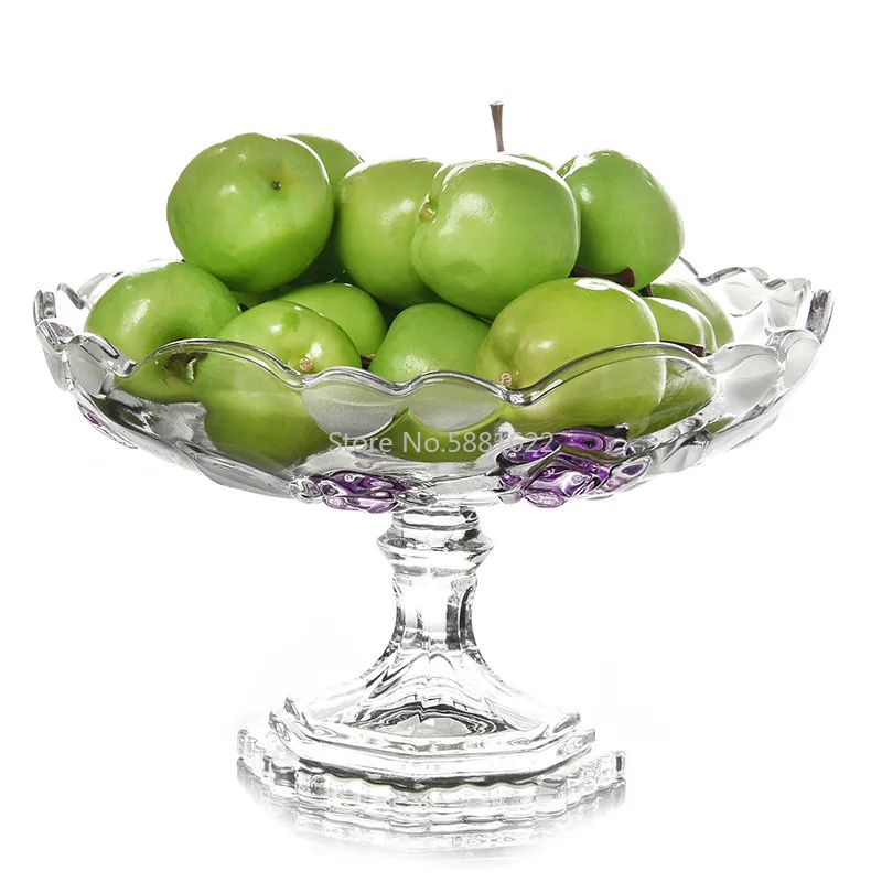 Европейская Модное Блюдо из фруктов Роза стеклянная Высокая фруктовая миска для