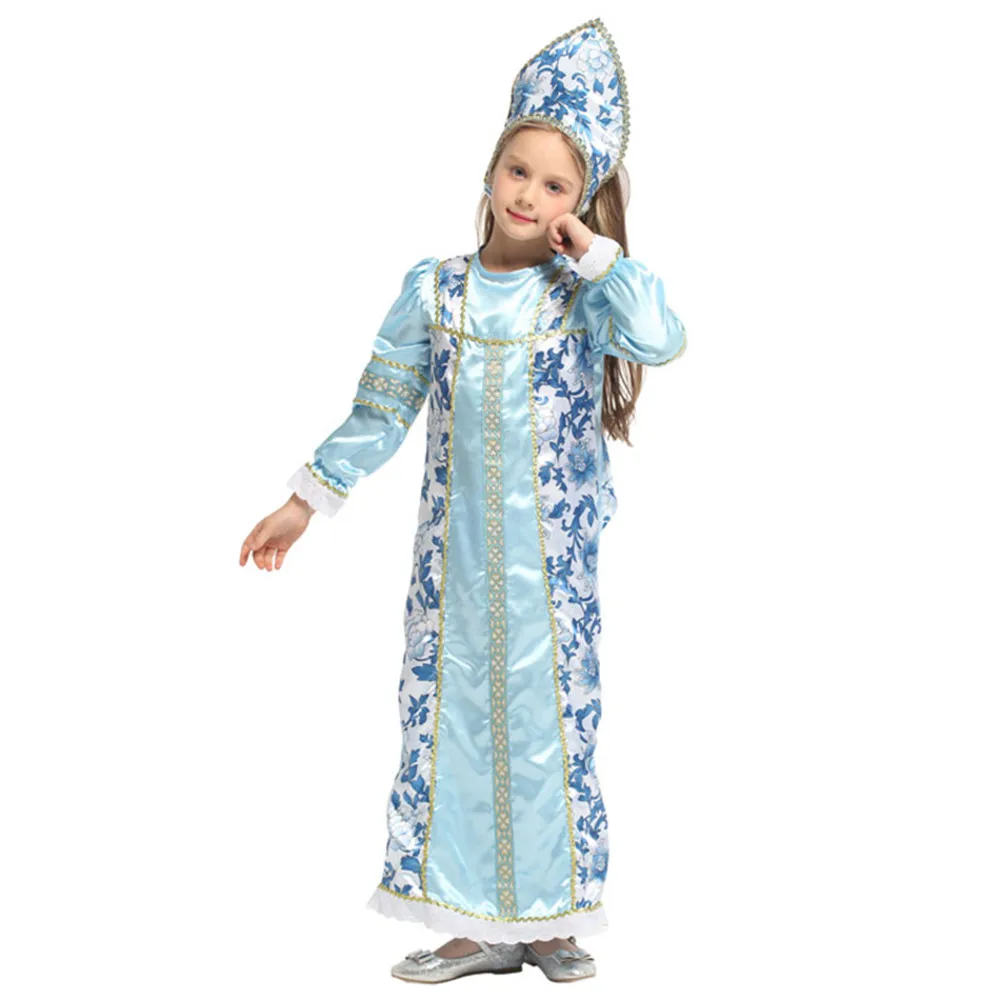 Детский русский традиционный народный костюм сарафан Kokoshnik одежда для девочек на