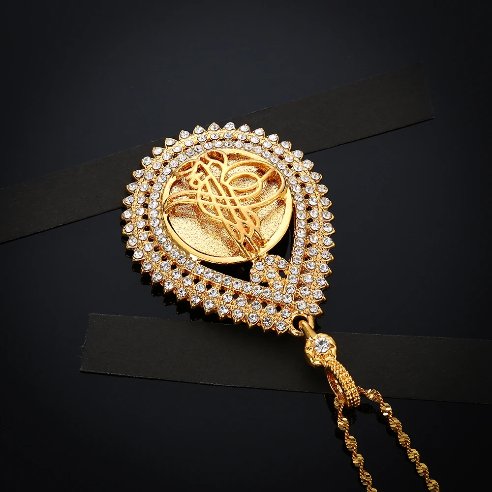 Ожерелье из металла с кристаллами ааа для турецких монет-золотой цвет турецкие