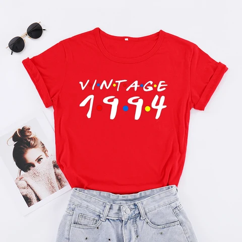 Винтажная Футболка 1994, женская модная летняя футболка Tumblr, женские топы на день рождения, футболка из хлопка для ТВ-шоу друзей, Прямая поставка