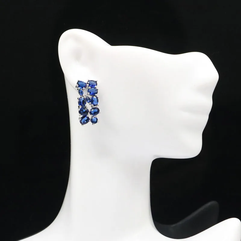 22x10 мм Романтический создан Аквамарин Танзанит подарок для сестры Серебряные