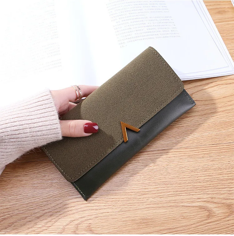 Женский Длинный кошелек с пряжкой v образный декор новинка 2019 европейский и