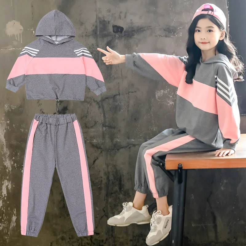 Детский спортивный костюм для девочек от 2 до 13 лет осенняя Толстовка и джоггеры