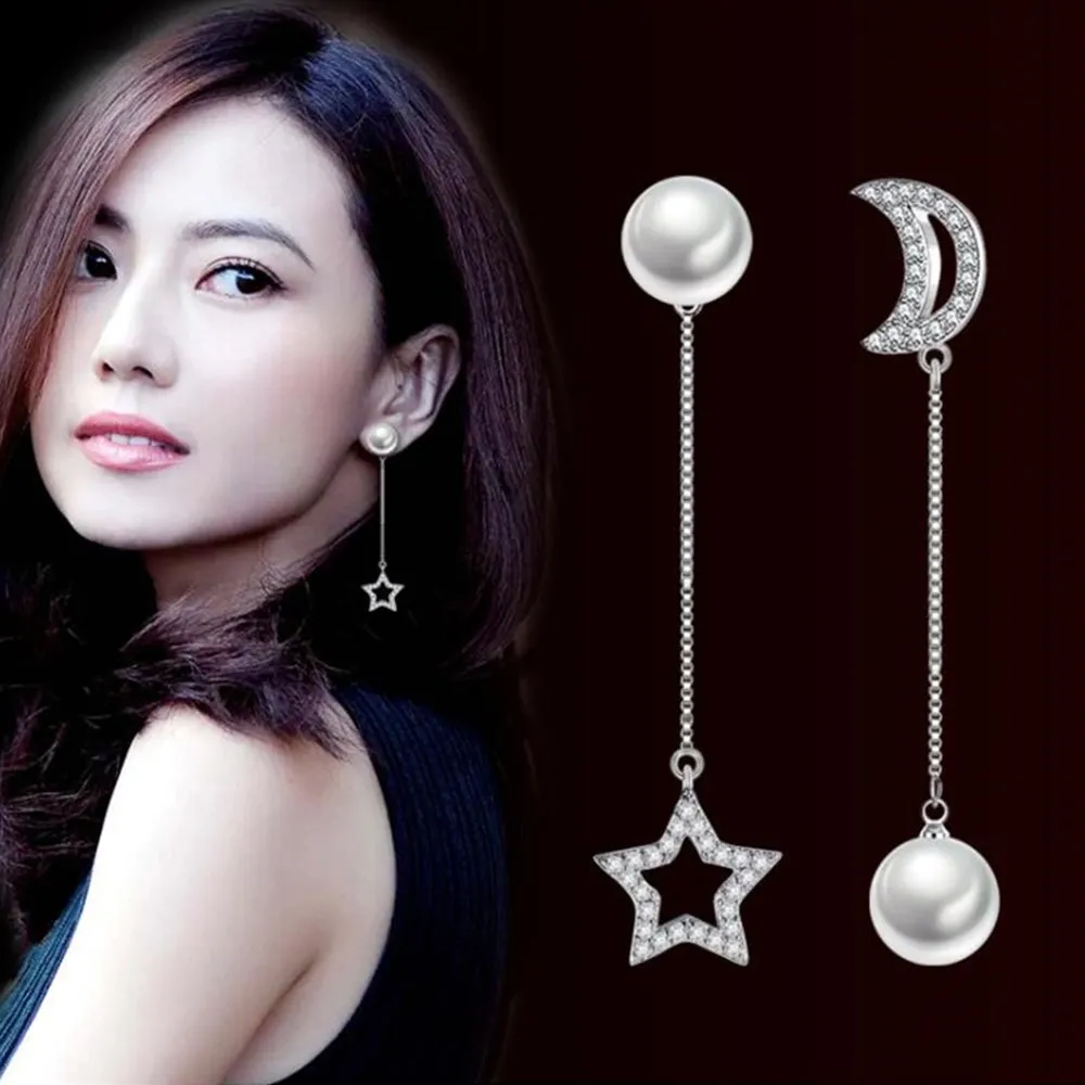 Женские серьги кисточки из серебра 925 пробы с фианитом|Серьги-подвески| |