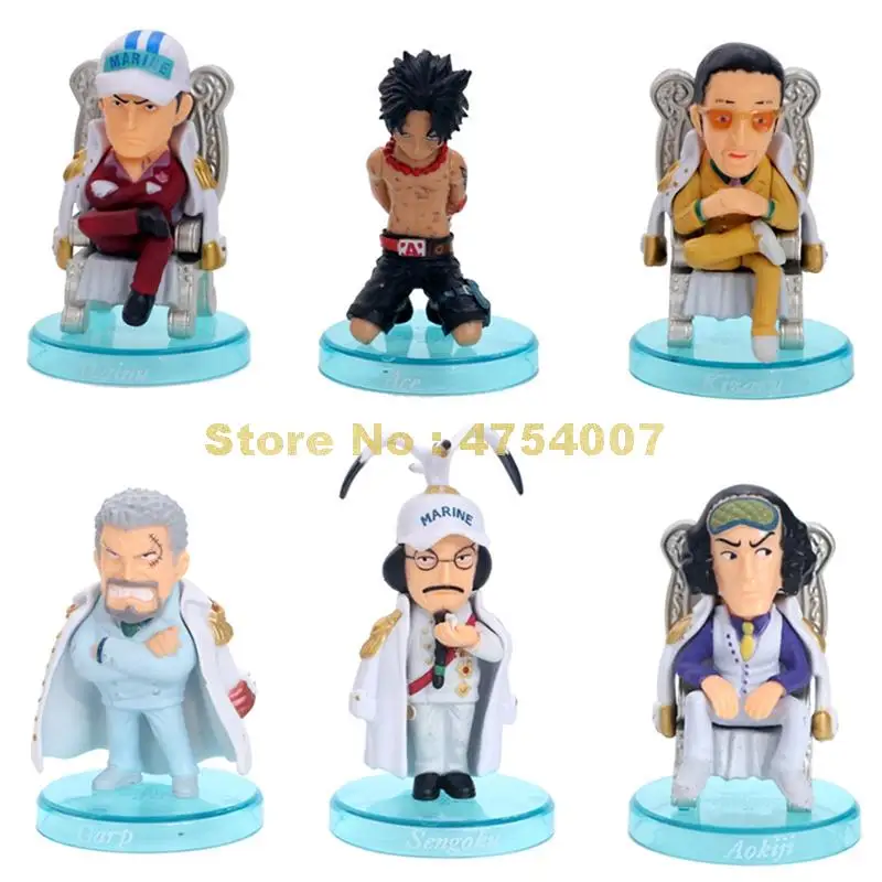 Экшн фигурки аниме 6 шт./лот one piece 77th marine navy генерал адмирал akainu garp ace on the top war ПВХ