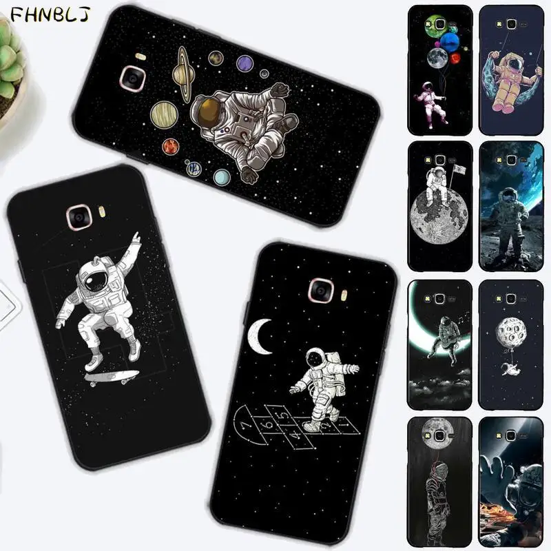 

FHNBLJ Moon Astronaut Bling Cute Phone Case for Samsung J6 J7 J2 J5 prime J4 J7 J8 2016 2017 2018 DUO core neo