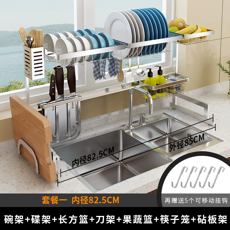 Кухонная стойка из нержавеющей стали черный кухонный стеллаж для раковины