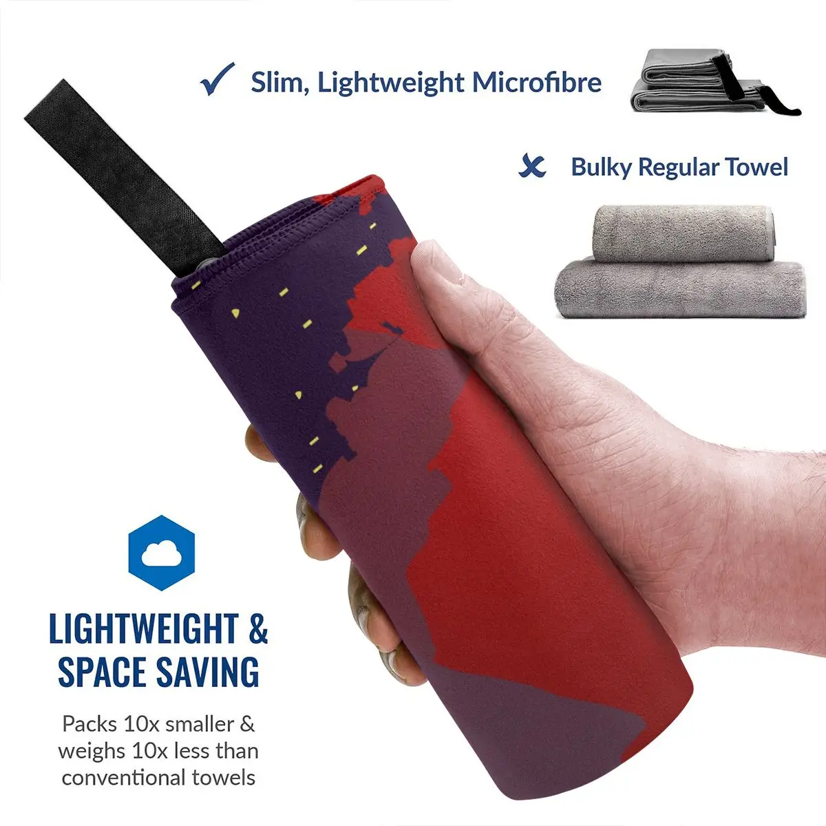 Quick Drying Pocket Towel Castle With Dragon Flying Portable Water Absorbent No Pilling Sports Bath | Дом и сад