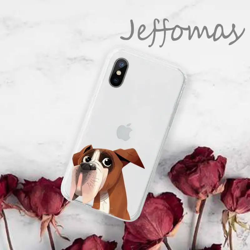 

Pug Dog French Bulldog Phone Case Transparent for iPhone 11 12 mini pro XS MAX 8 7 6 6S Plus X 5S SE 2020 XR