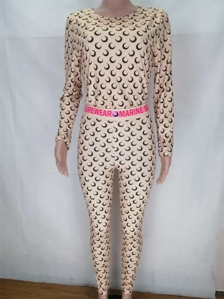 

Women Two 2 Piece Set Patchwork Print Outdoor Long Sleeve Tops Legging Pants Tracksuit Fitness Matching Set Outfit