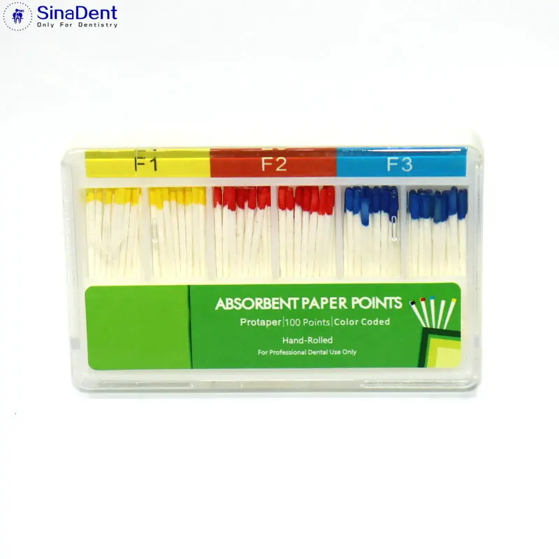 100Pcs/pack Dental Absorbent Paper Points F1 F2 F3 Assorted Dental Materials Endodontic Instruments