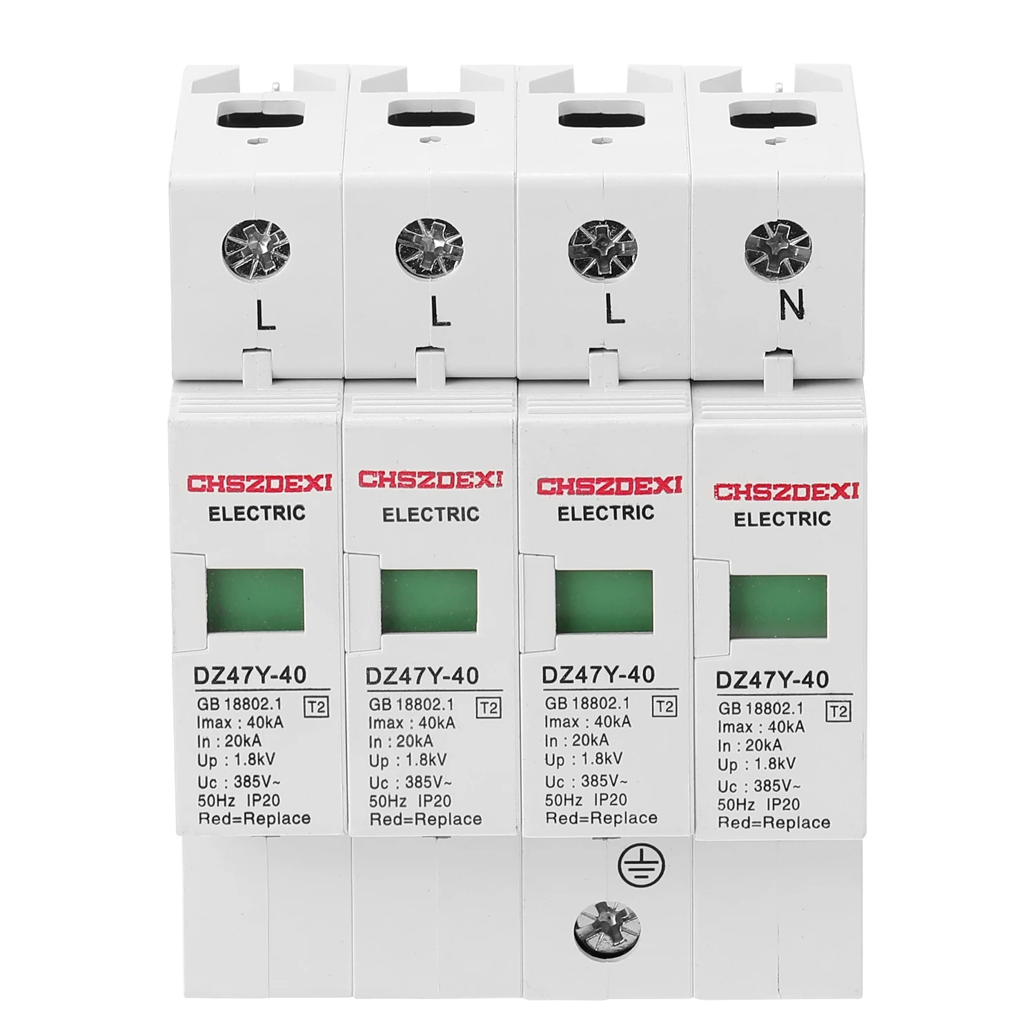 Защитное устройство от перенапряжения съемное низковольтное 4P 35 мм на din рейке