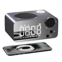 alarm clock fm radio sensing electronic desktop tabke digital clock wireless bluetooth speaker luminova touch watch led mirror