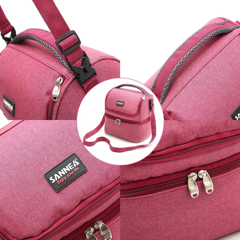 Сумка для ланча с двумя отделениями большая Изолированная Герметичная сумка