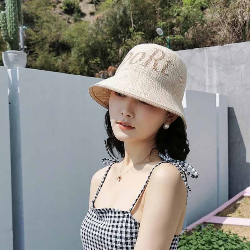 Шляпа рыбака с надписью для весны и осени женская пляжная шляпа от солнца Панама