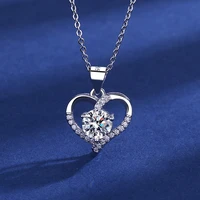 fashion simple romantic heart shaped pendant necklace exquisite zircon necklace promises girl jewelry accessories birthday gift