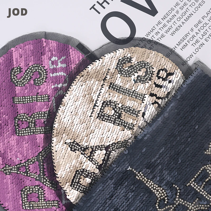 Женские вышитые нашивки с бисером и блестками аппликации для одежды в полоску