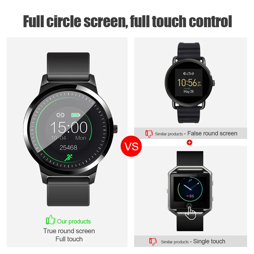 LEMDIOE H6 Pro Смарт часы Полный Круглый сенсорный экран для сердечного ритма