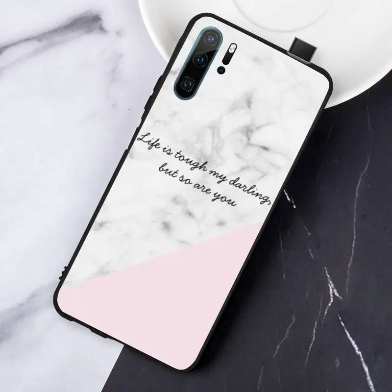 

Pink marble gold luxury art Phone Case For Huawei honor Mate P 10 20 30 40 Pro 10i 9 10 20 8 x Lite