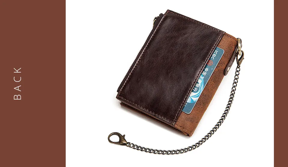 KAVIS Горячая Rfid кошелек из натуральной кожи мужской портфель Portomonee держатель для карт Портмоне Маленькая мужская сумка для денег мини-цепь