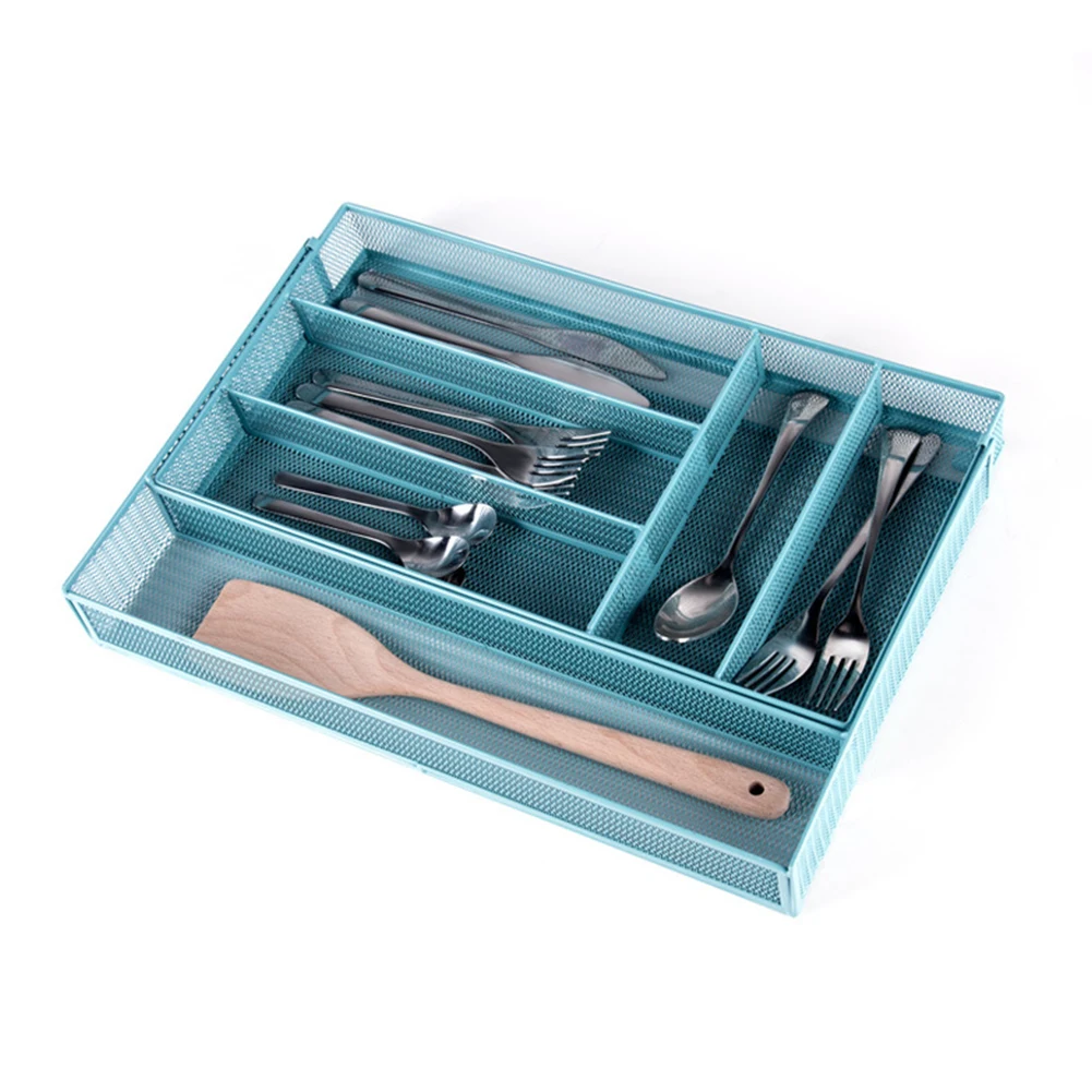 

Utensil Tray Restaurant Home Office Kitchen Drawer Organizer 6 Compartments Silverware Draining Expandable Rustproof Non Silp