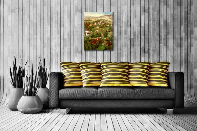 Итальянская деревня Масляные картины на холсте средиземноморские пейзажи