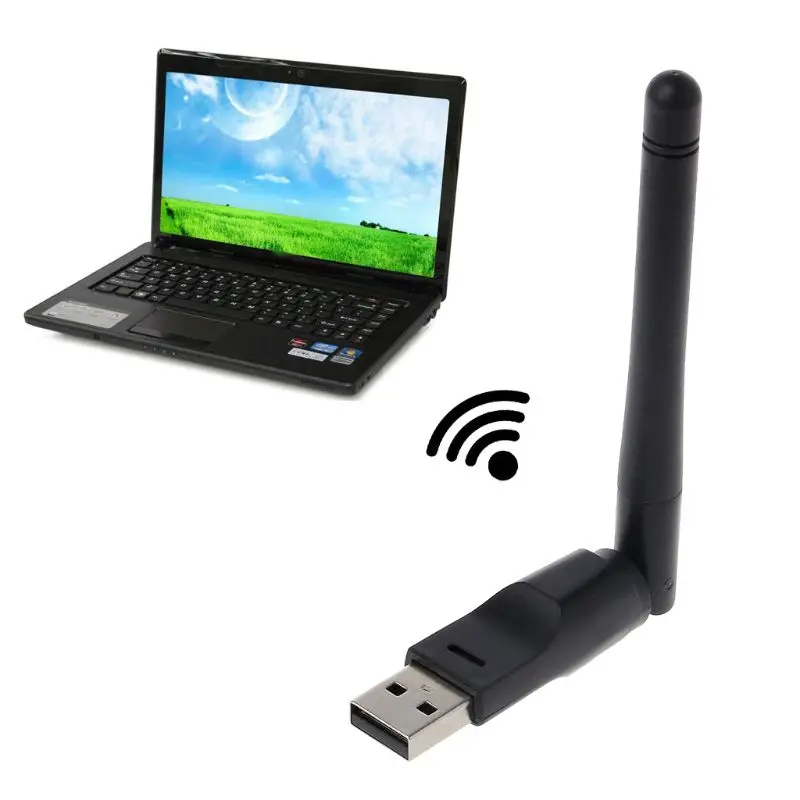 Мини USB Wifi адаптер Ralink 5370 2Dbi антенна LAN карта 802.11b/n/g Recevier для ноутбука настольного