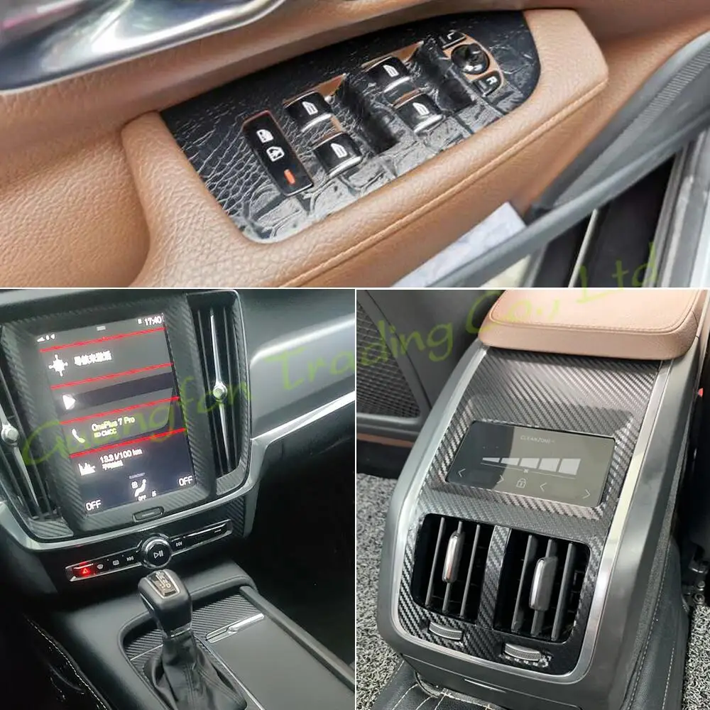 Для Volvo S90 2017-2020 автомобильный Стайлинг 3D/5D углеродное волокно интерьер