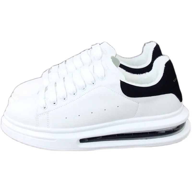 

Winter shoes men's Plush warm small white shoes air cushion increased sports shoes lovers board shoes versatile net red trend