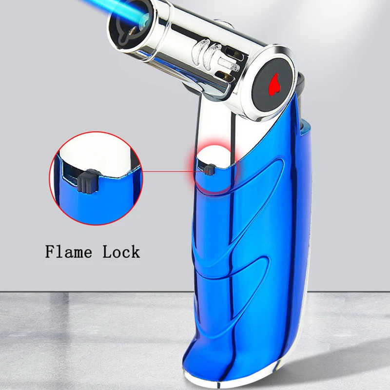 Table Gun Jet Torch Lighter Refillable Gas Turbine Windproof Outdoor Igniter Adjustable Neck Lighters with Flame Lock | Дом и сад