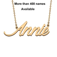 cursive initial letters name necklace for annie birthday party christmas new year graduation wedding valentine day gift