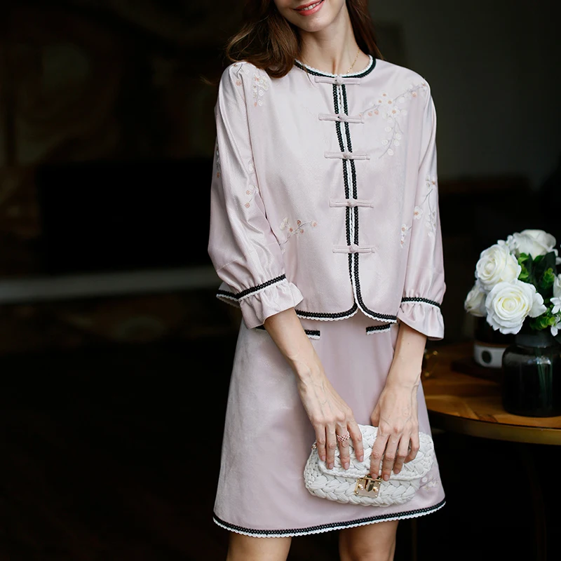 ROJAY/юбка в китайском стиле с вышивкой для молодых девушек юбка трапециевидной