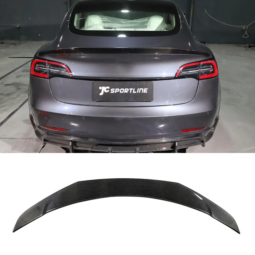 Carbon Fiber Rear Trunk Boot Lip Wing Spoiler for Tesla Model 3 2017 - 2019 | Автомобили и мотоциклы